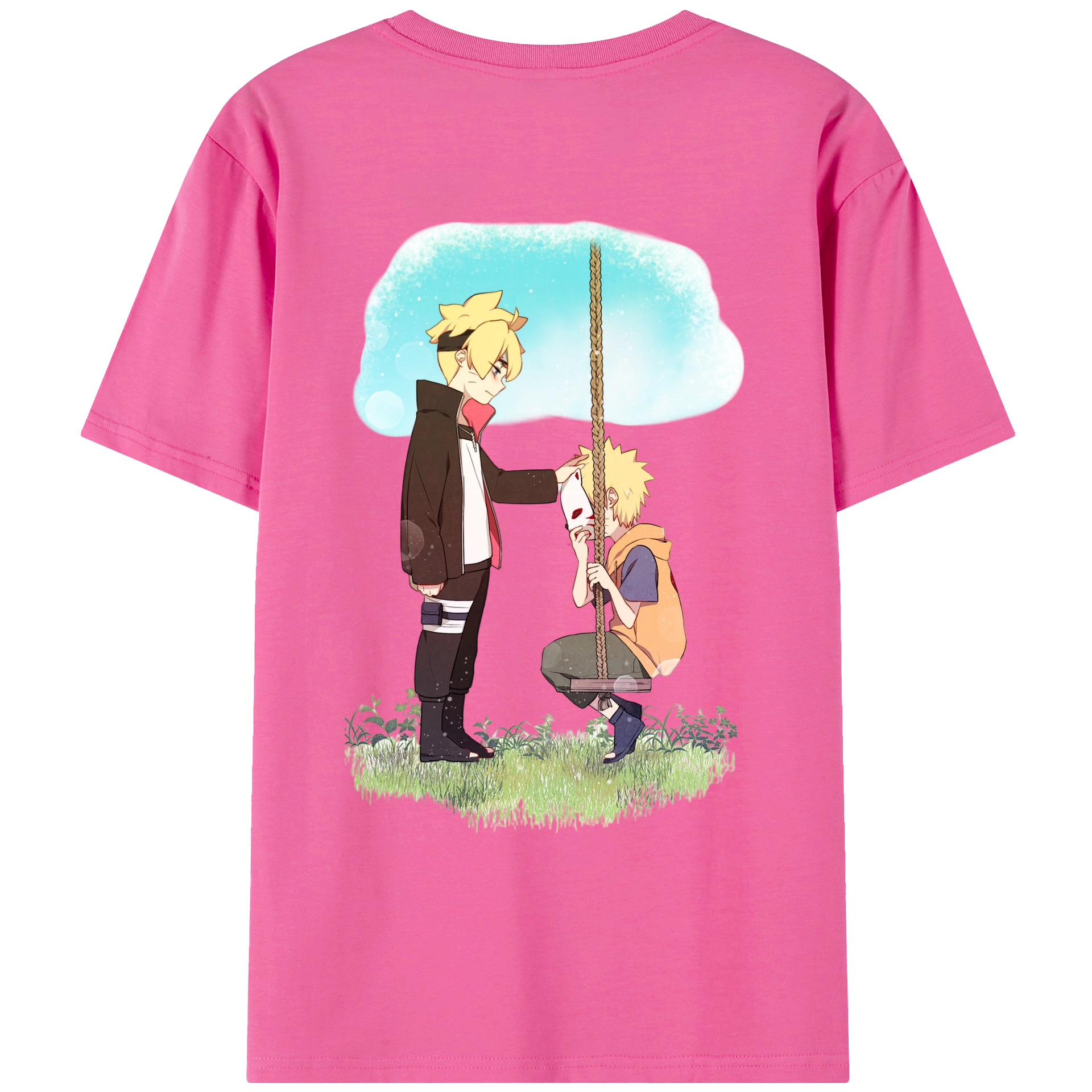 （画像用） NARUTO -ナルト- うずまき ボルト Uzumaki Boruto レディース半袖Tシャツ(バックプリント)
